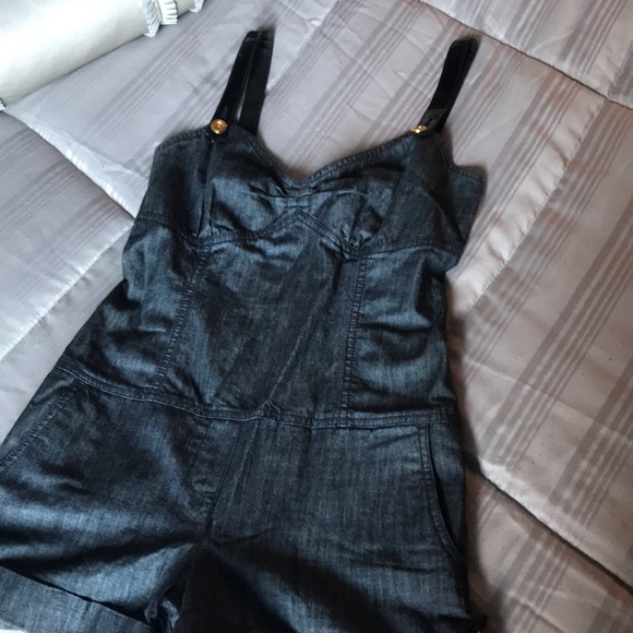 Denim shorts jumpsuit - Picture 1 of 3